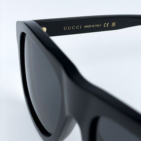 SALE! NEW Gucci GG1316S 001 Black Grey Square Unisex Sunglasses - Picture 8 of 11